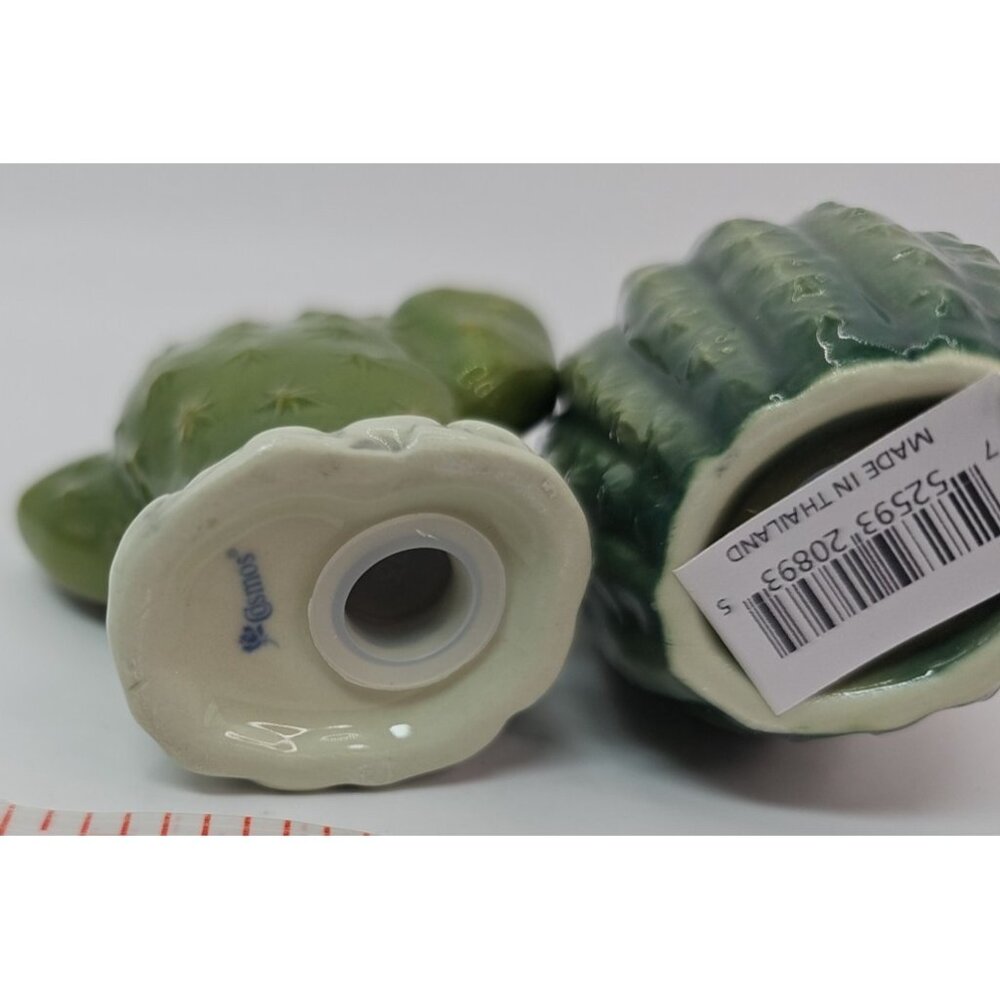 Hand Crafted Ceramic Cactus with Flowers Salt & Pepper Shakers, Home Décor, Gift - Picture 10 of 12